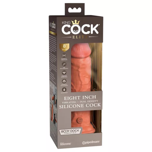 King Cock Elite 8 - realistische vibrator 20cm - donker huidskleur