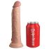 King Cock Elite 9 - zuignap vibrator 23cm - naturel