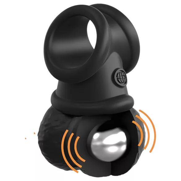 King Cock Crown Jewels - vibrerende penring (zwart)