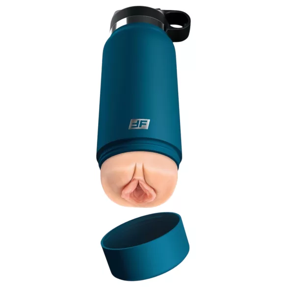 PDX - Fuck Flask Private Pleaser - kunstvagina in een drinkfles (blauw-naturel)