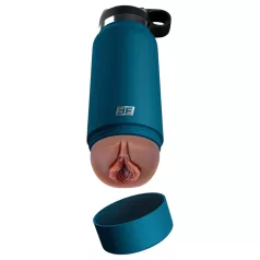   PDX - Fuck Flask Private Pleaser - kunstvagina in een drinkfles (blauw-bruin)