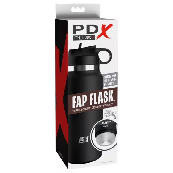 PDX - Fap Flask Thrill Seeker - masturbator in een drinkfles (zwart)