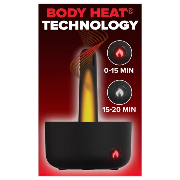 PDX Elite - verwarmde masturbator - zwart