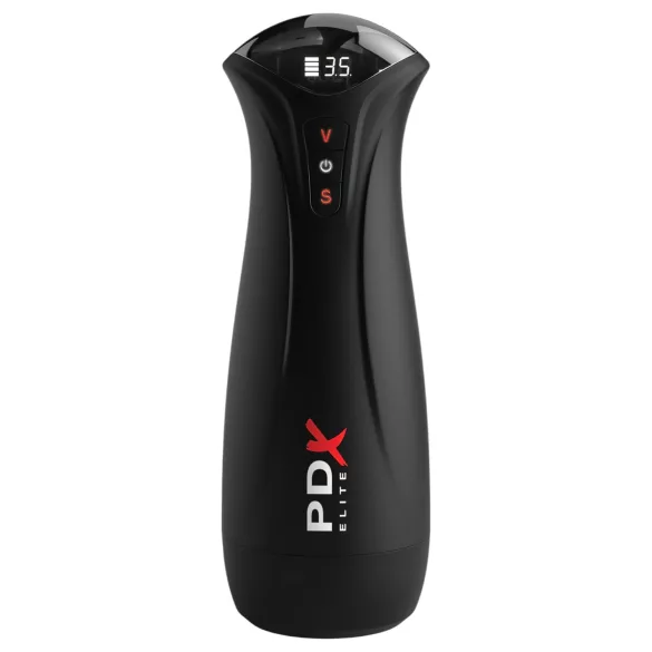 PDX Elite - automatische masturbator met zuig- en trilfunctie - zwart