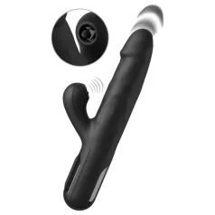 Fetish - thrusting vibrator met 3 motoren - zwart