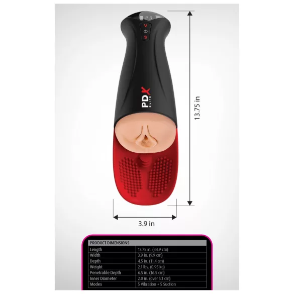 PDX Elite Fuck-O-Matic Pro XL automatische zuigende masturbator - zwart