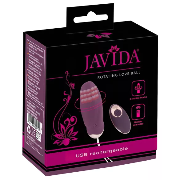 Javida - vibrerend ei met afstandsbediening - roterende kralen - paars