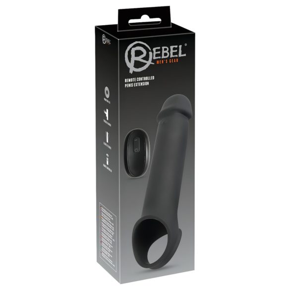 Rebel - Oplaadbare, radiografische vibrerende penismantel (zwart)