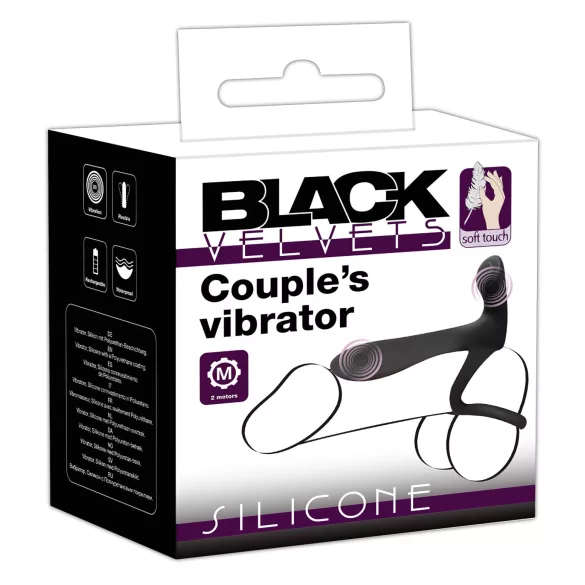 Black Velvets - vibrator en penisring 2-in-1 oplaadbaar - zwart