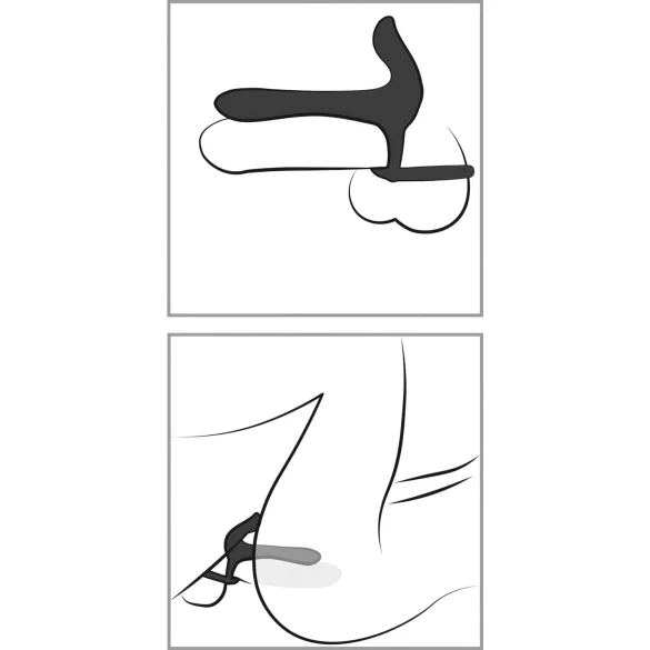 Black Velvets - vibrator en penisring 2-in-1 oplaadbaar - zwart