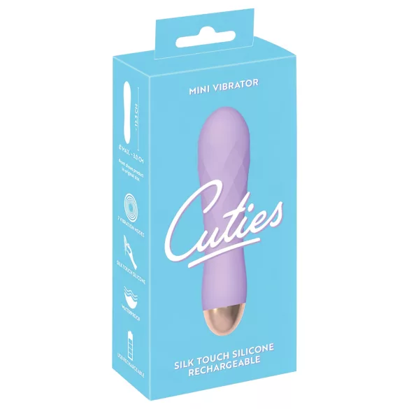 Cuties Mini - vibrator - oplaadbaar waterdicht geribbeld - siliconen paars