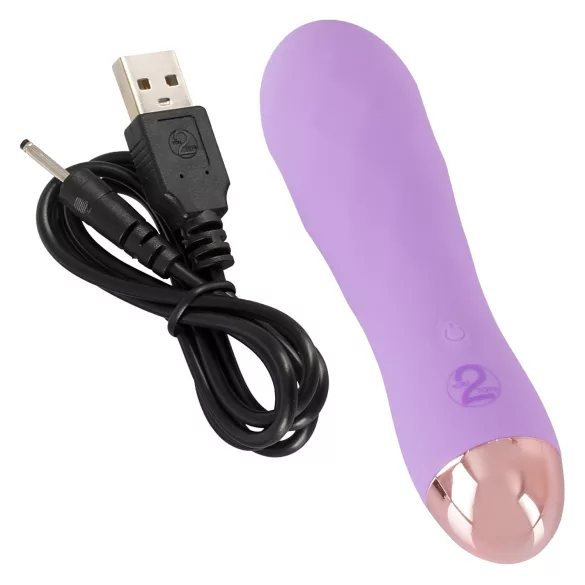 Cuties Mini - vibrator - oplaadbaar waterdicht geribbeld - siliconen paars