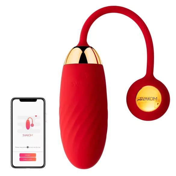 Svakom Ella Neo - draagbaar app-gestuurd vibratie-ei (rood)