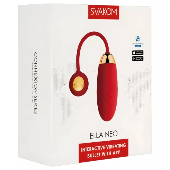 Svakom Ella Neo - draagbaar app-gestuurd vibratie-ei (rood)