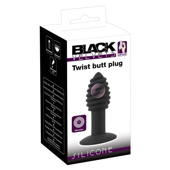 Black Velvet Twist - oplaadbare, siliconen anale vibrator (zwart)