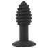 Black Velvet Twist - oplaadbare, siliconen anale vibrator (zwart)