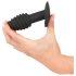 Black Velvet Twist - oplaadbare, siliconen anale vibrator (zwart)