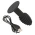 Black Velvet Twist - oplaadbare, siliconen anale vibrator (zwart)