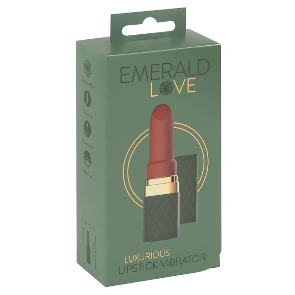Emerald Love - oplaadbare waterdichte lipstick vibrator (rood)
