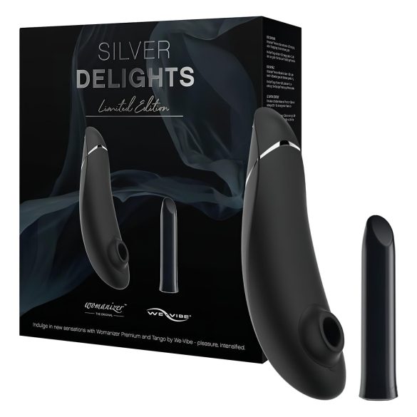 Womanizer Silver Delights - luchtdruk vibrator set (zwart)