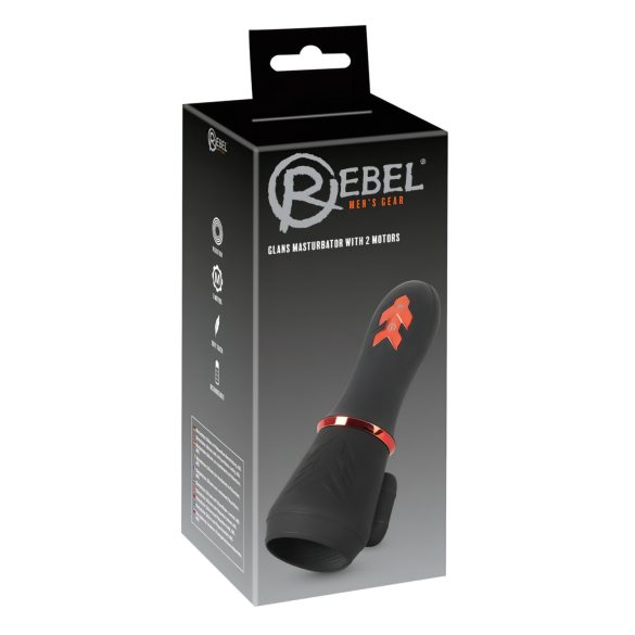 Rebel - Oplaadbare, 2-motorige Eikelvibrator (Zwart)