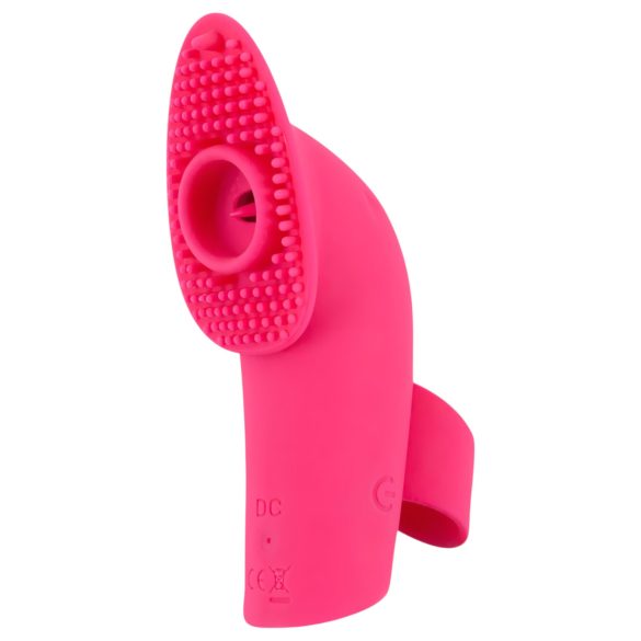 SMILE Licking - luchtdruk- en tongvibrator voor de vinger (roze)