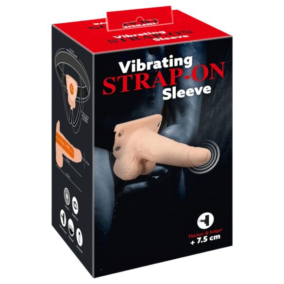 You2Toys Strap-on - holle, verstelbare vibrator (natuurlijk)