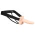 You2Toys Strap-on - holle, verstelbare vibrator (natuurlijk)