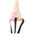 You2Toys Strap-on - holle, verstelbare vibrator (natuurlijk)