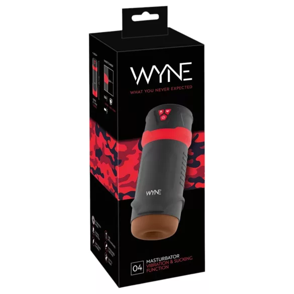 WYNE 04 - oplaadbare trillende-zuigende masturbator (bruin)
