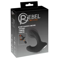   Rebel RC - oplaadbare op afstand bedienbare opblaasbare anale vibrator - zwart