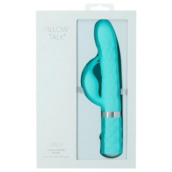 Pillow Talk Lively - Oplaadbare Vibrator met Clitorisstimulator (Turkoois)