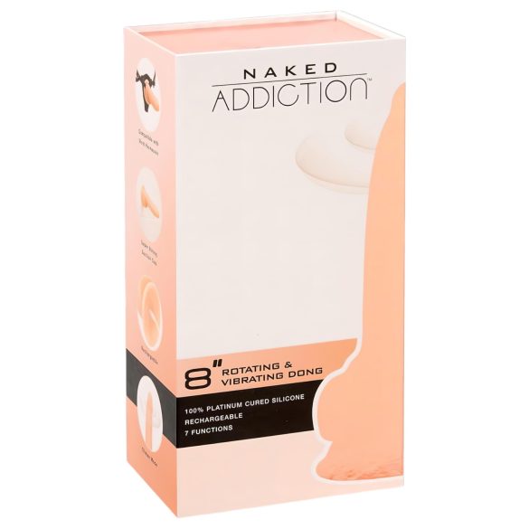 Naked Addiction Rotating 8 - roterende vibrator (20cm) - natuurlijk
