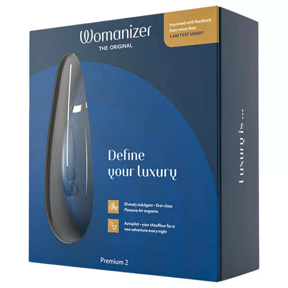Womanizer Premium 2 - luchtdruk clitorisstimulator - blauw