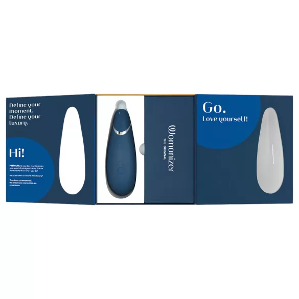 Womanizer Premium 2 - luchtdruk clitorisstimulator - blauw
