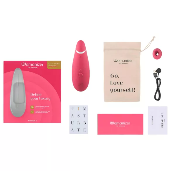 Womanizer Premium 2 - luchtdruk clitoris stimulator - roze