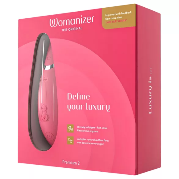 Womanizer Premium 2 - luchtdruk clitoris stimulator - roze