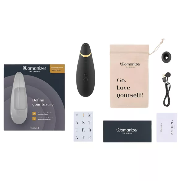 Womanizer Premium 2 - luchtdruk clitorisstimulator - zwart