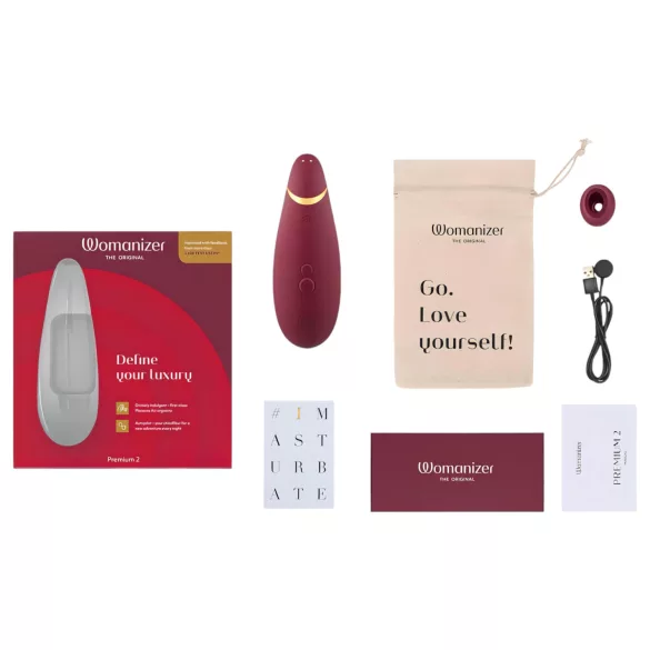 Womanizer Premium 2 - luchtdruk clitorisstimulator - rood