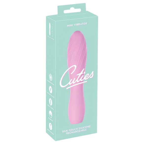 Cuties Mini 3 - oplaadbare, waterdichte geribbelde vibrator (roze)