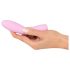 Cuties Mini 3 - oplaadbare, waterdichte geribbelde vibrator (roze)