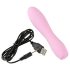 Cuties Mini 3 - oplaadbare, waterdichte geribbelde vibrator (roze)