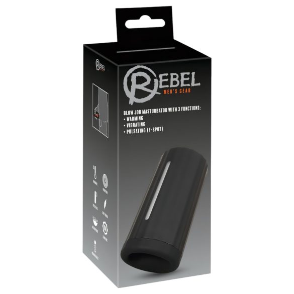 Rebel Blaaswerk - Oplaadbare 3-functie masturbator (zwart)