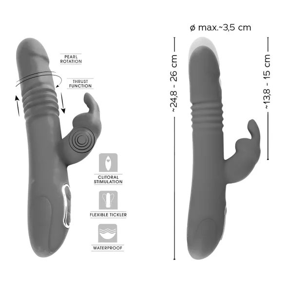 SMILE Rabbit - vibrator met stootfunctie en clitorisstimulator - oplaadbaar