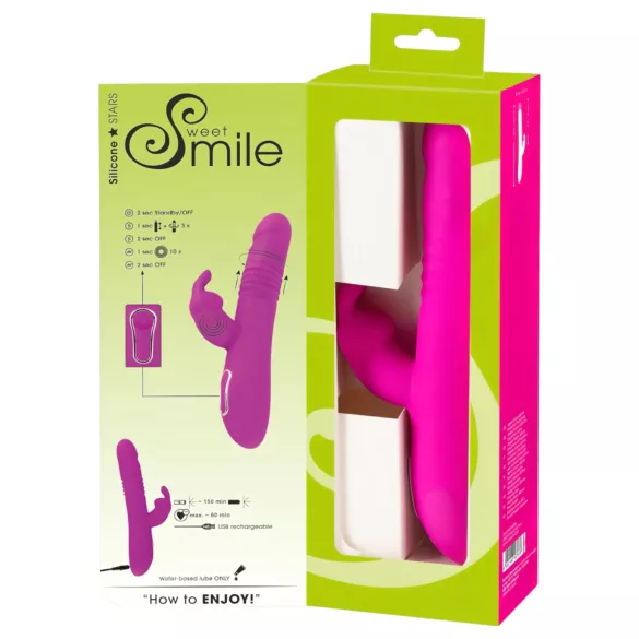 SMILE Rabbit - vibrator met stootfunctie en clitorisstimulator - oplaadbaar
