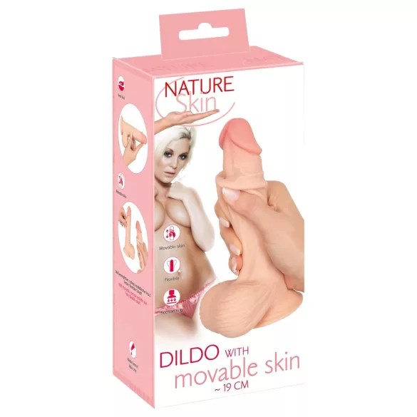Nature Skin - dildo met huidtextuur - 19cm - huidkleurig