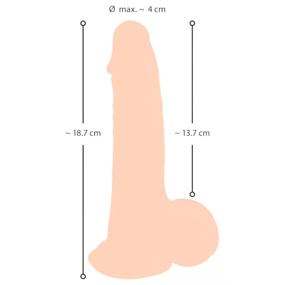 Nature Skin - dildo met huidtextuur - 19cm - huidkleurig