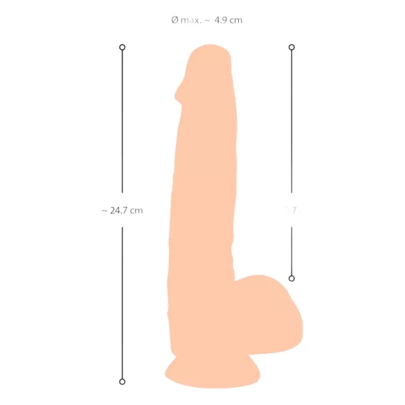 Nature Skin - dildo met huidtextuur - 25 cm - huidkleur