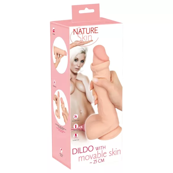 Nature Skin - dildo met huidtextuur - 25 cm - huidkleur