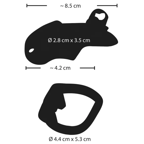 Fetish - penis kooi - metaal - zilver
